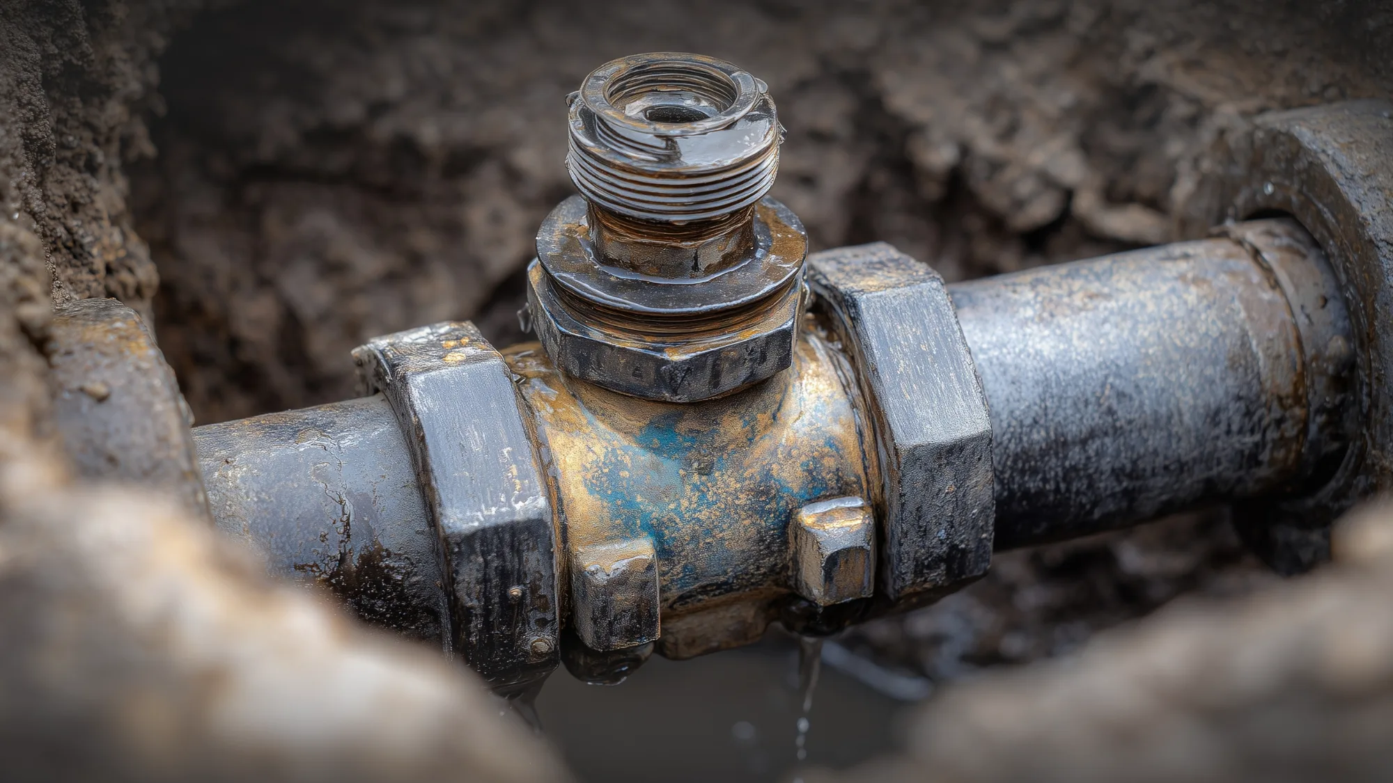 Well Pump Repair Union Ct Corroded well water pipe and fitting showing signs of leakage and wear